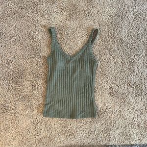 American Eagle ribbed green crop top